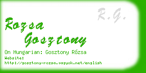 rozsa gosztony business card